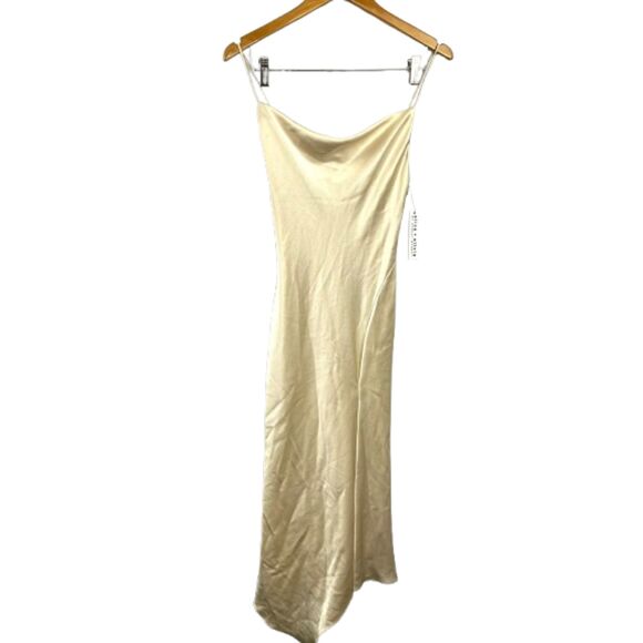 Alice + Olivia NWT Harmony Drapey Champagne Slip Midi Dress Size XS -$395 - Picture 10 of 10